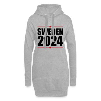 Suède 2024 - Sweat-shirt à capuche long Femme - gris chiné - Devant