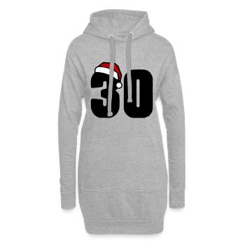 30 Numéro Noël - Sweat-shirt à capuche long Femme - gris chiné - Devant