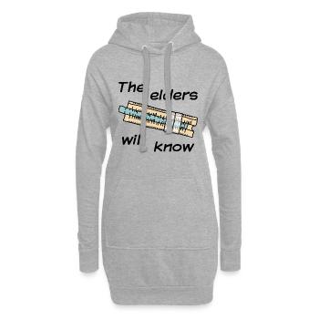 Rechenschieber - The elders will know - dunkel - Hoodie-Kleid - Grau meliert - Vorne