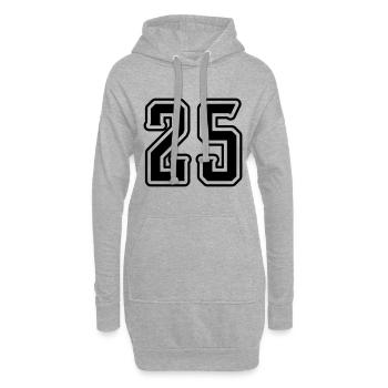25 Zahl symbol - Hoodie-Kleid - Grau meliert - Vorne