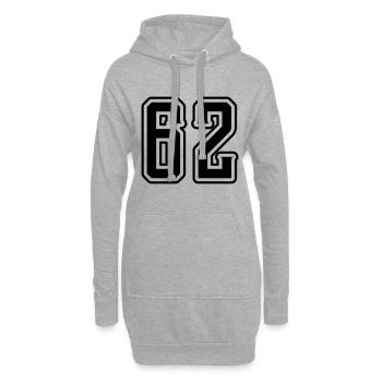 Symbole numérique 62 - Sweat-shirt à capuche long Femme - gris chiné - Devant