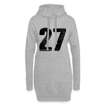 27 Zahl Trikot - Hoodie-Kleid - Grau meliert - Vorne