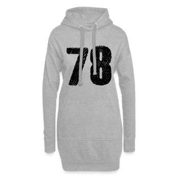 Maillot numéro 78 - Sweat-shirt à capuche long Femme - gris chiné - Devant