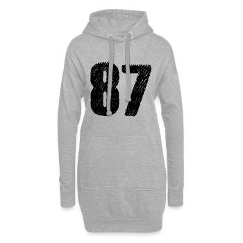87 Zahl Trikot - Hoodie-Kleid - Grau meliert - Vorne