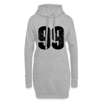 Maillot numéro 99 - Sweat-shirt à capuche long Femme - gris chiné - Devant