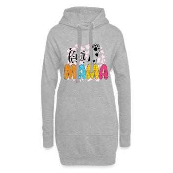 Katzen Mutter Miau Lustig Katzendame T-Shirt - Hoodie-Kleid - Grau meliert - Vorne