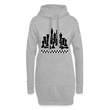Jeu d'échecs - Sweat-shirt à capuche long Femme - gris chiné - Devant