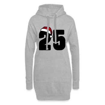25 Zahl Weihnachten - Hoodie-Kleid - Grau meliert - Vorne