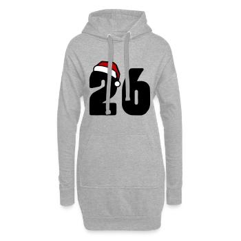 26 Zahl Weihnachten - Hoodie-Kleid - Grau meliert - Vorne
