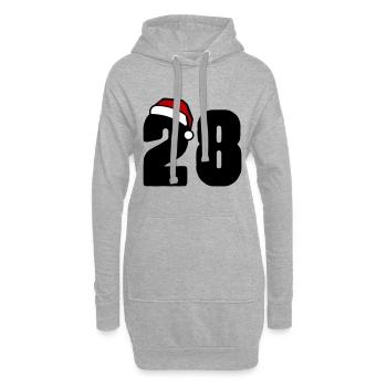 28 Zahl Weihnachten - Hoodie-Kleid - Grau meliert - Vorne