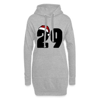 29 Zahl Weihnachten - Hoodie-Kleid - Grau meliert - Vorne