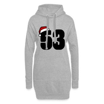 53 Numéro Noël - Sweat-shirt à capuche long Femme - gris chiné - Devant