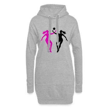 Volleyball Spielerin Silhouette - Hoodie-Kleid - Grau meliert - Vorne