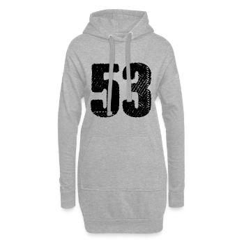 Maillot à 53 numéros - Sweat-shirt à capuche long Femme - gris chiné - Devant