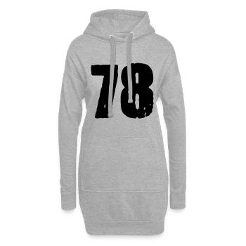 Maillot numéro 78 - Sweat-shirt à capuche long Femme - gris chiné - Devant