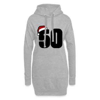 50 Numéro de Noël - Sweat-shirt à capuche long Femme - gris chiné - Devant