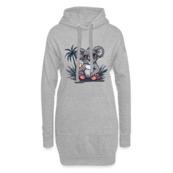 Koala Sommer Strand Urlaub - Hoodie-Kleid - Grau meliert - Vorne