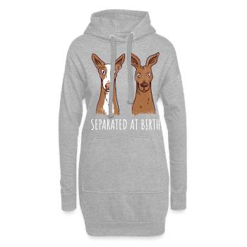 Podenco Canario Ibicenco galgos Humour Canario - Sweat-shirt à capuche long Femme - gris chiné - Devant