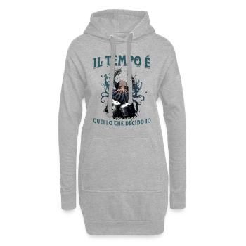 Il Tempo Quello Che Decido Io Strumento Schlagzeug - Hoodie-Kleid - Grau meliert - Vorne
