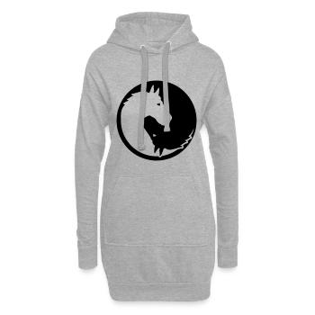 Pferd - Hoodie-Kleid - Grau meliert - Vorne