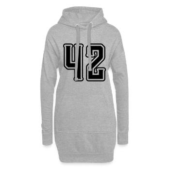 Symbole numérique 42 - Sweat-shirt à capuche long Femme - gris chiné - Devant