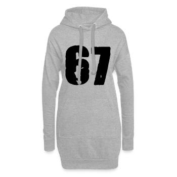 Maillot numéro 67 - Sweat-shirt à capuche long Femme - gris chiné - Devant