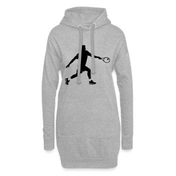 Tennis Spieler Silhouette - Hoodie-Kleid - Grau meliert - Vorne