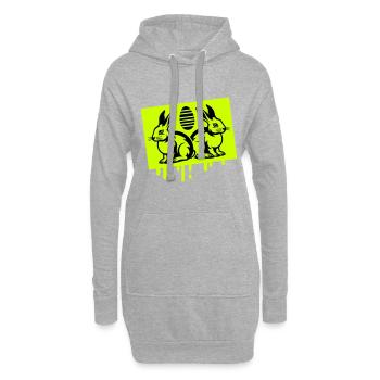 Osterhase Symbol Ostern - Hoodie-Kleid - Grau meliert - Vorne