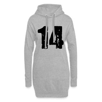 14 Zahl Trikot - Hoodie-Kleid - Grau meliert - Vorne