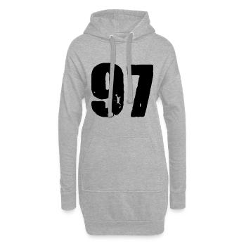 Maillot numéro 97 - Sweat-shirt à capuche long Femme - gris chiné - Devant