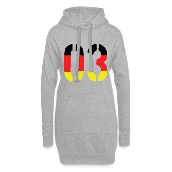 3 Zahl symbol Germany - Hoodie-Kleid - Grau meliert - Vorne