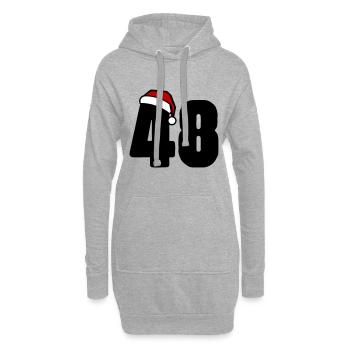 48 Zahl Weihnachten - Hoodie-Kleid - Grau meliert - Vorne