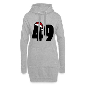 49 Zahl Weihnachten - Hoodie-Kleid - Grau meliert - Vorne