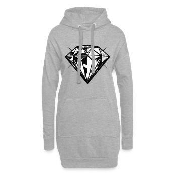 Diamant Symbol - Hoodie-Kleid - Grau meliert - Vorne