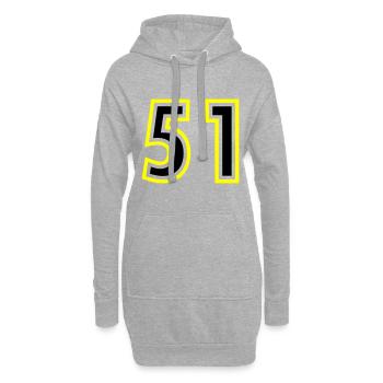 51 Zahl College - Hoodie-Kleid - Grau meliert - Vorne