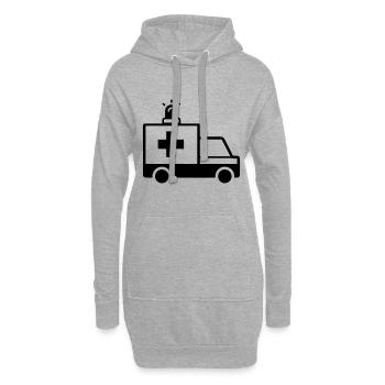 Krankenwagen Ambulance - Hoodie-Kleid - Grau meliert - Vorne
