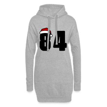 84 Zahl Weihnachten - Hoodie-Kleid - Grau meliert - Vorne