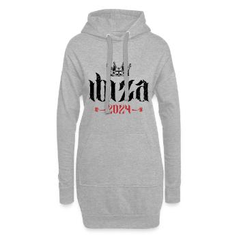 Ibiza 2024 Krone Urlaub - Hoodie-Kleid - Grau meliert - Vorne