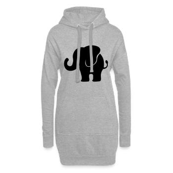 Elefant - Elefantenbaby / elephant baby - Hoodie-Kleid - Grau meliert - Vorne