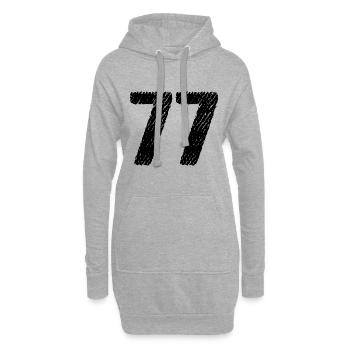 Maillot numéro 77 - Sweat-shirt à capuche long Femme - gris chiné - Devant