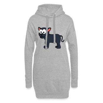 Panther Comic Tier - Hoodie-Kleid - Grau meliert - Vorne