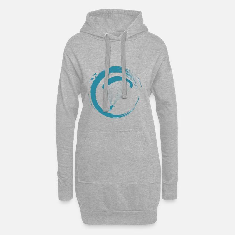 Paragliding - Hoodie-Kleid - Grau meliert
