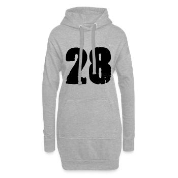 Maillot numéro 28 - Sweat-shirt à capuche long Femme - gris chiné - Devant