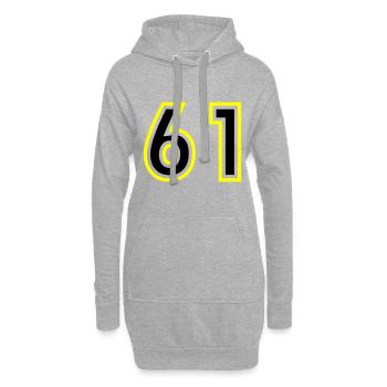 61 Nombre Collège - Sweat-shirt à capuche long Femme - gris chiné - Devant