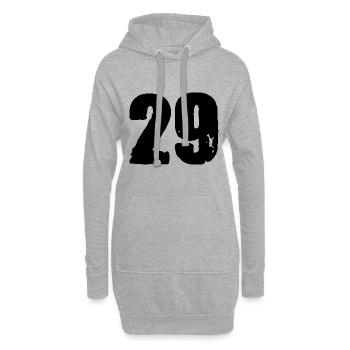 29 Zahl Trikot - Hoodie-Kleid - Grau meliert - Vorne