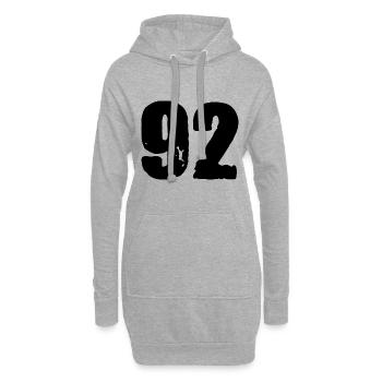 92 number jersey - Hoodie Dress - heather grey - Front