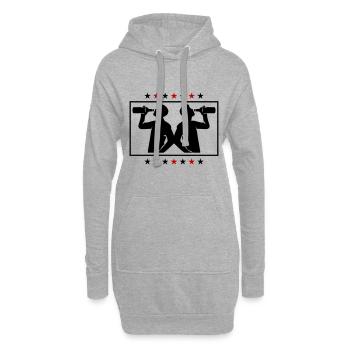 Buveur Bière Silhouette - Sweat-shirt à capuche long Femme - gris chiné - Devant