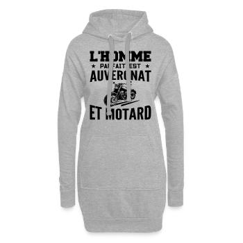 Der perfekte Mann ist ein Biker in der Auvergne - Hoodie-Kleid - Grau meliert - Vorne