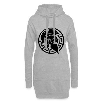 spartaner helm symbol - Hoodie-Kleid - Grau meliert - Vorne