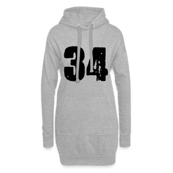 Maillot à 34 numéros - Sweat-shirt à capuche long Femme - gris chiné - Devant